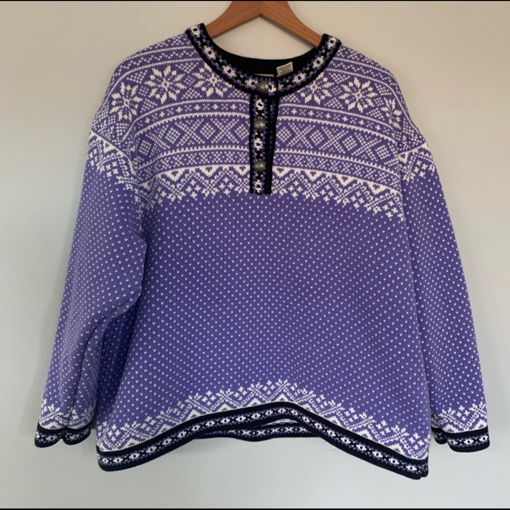 Vintage LL Bean Nordic Fair Isle Cotton Sweater
